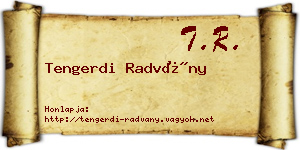 Tengerdi Radvány névjegykártya